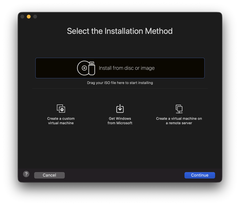Select ISO file