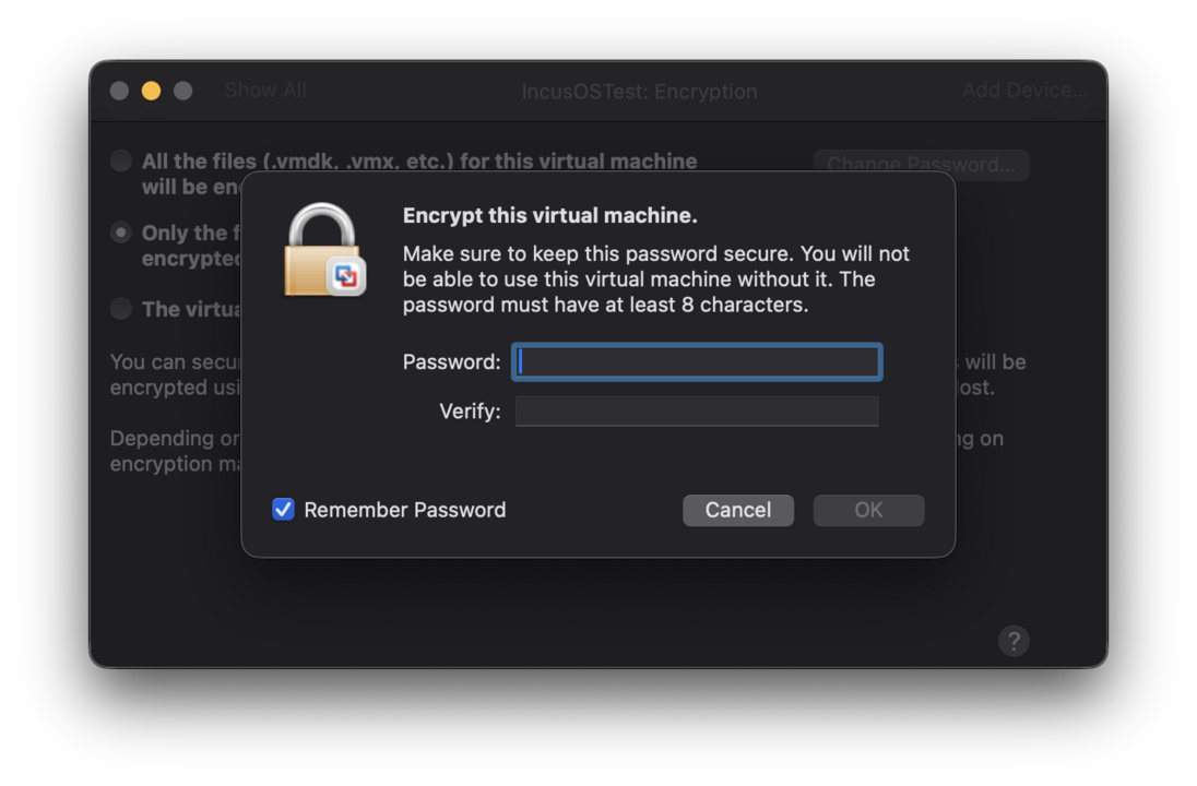 Encryption password