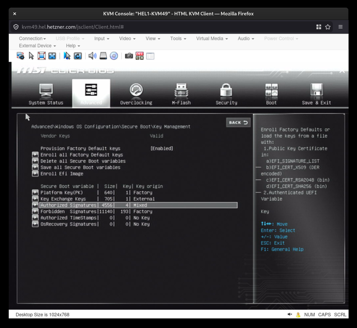 Secure Boot configured