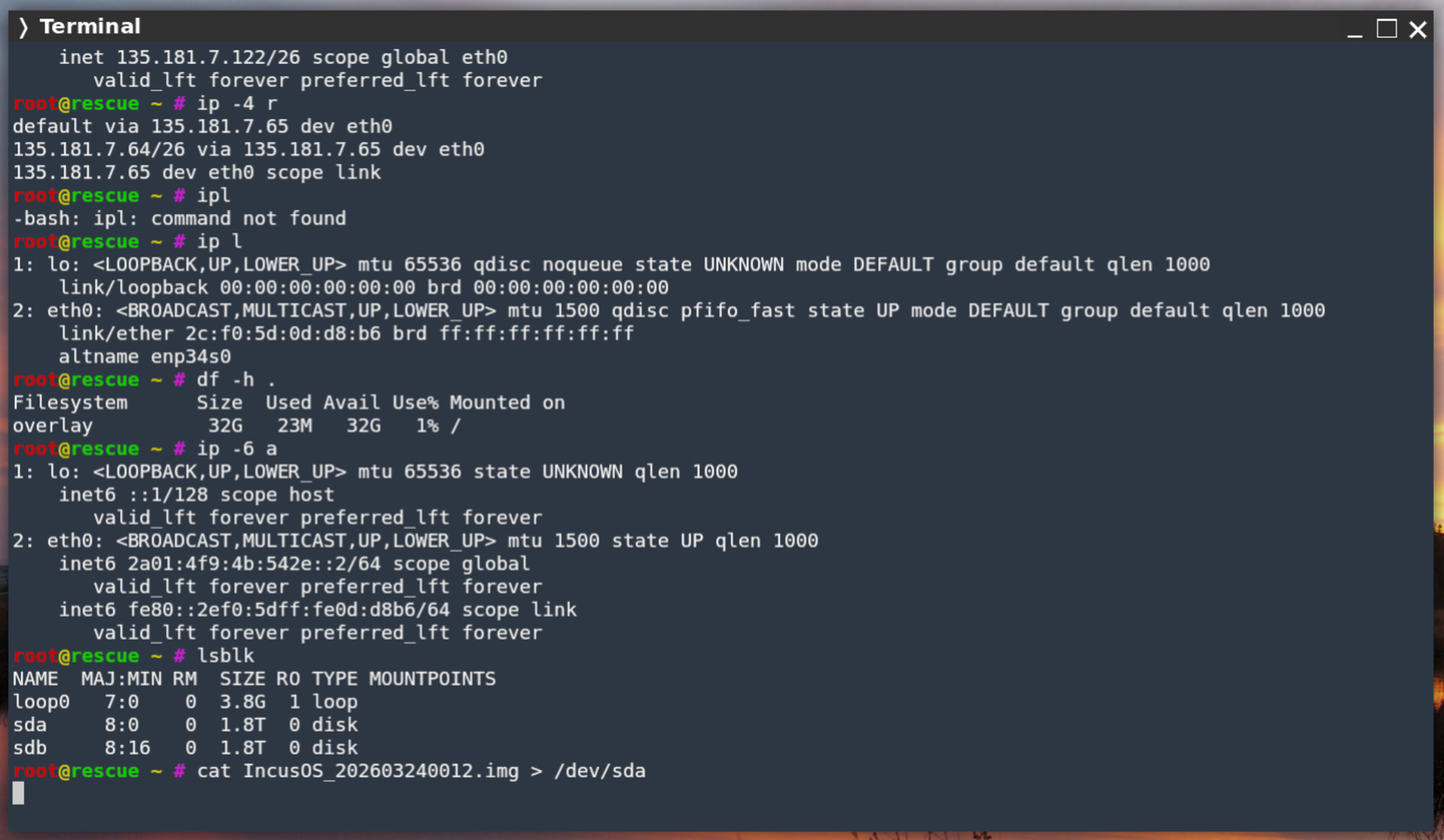 IncusOS installation