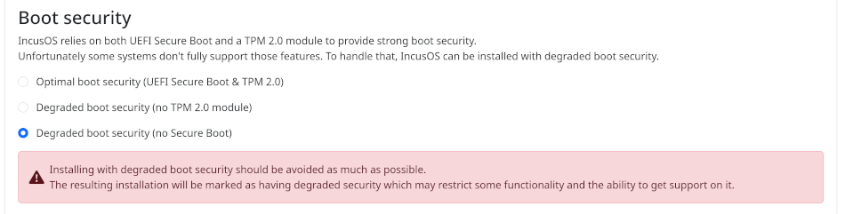 Hyper-V VM configuring advanced install options