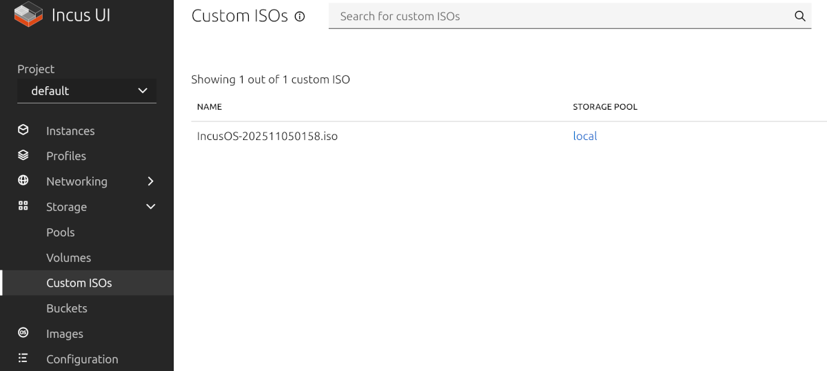 Incus ISO image import