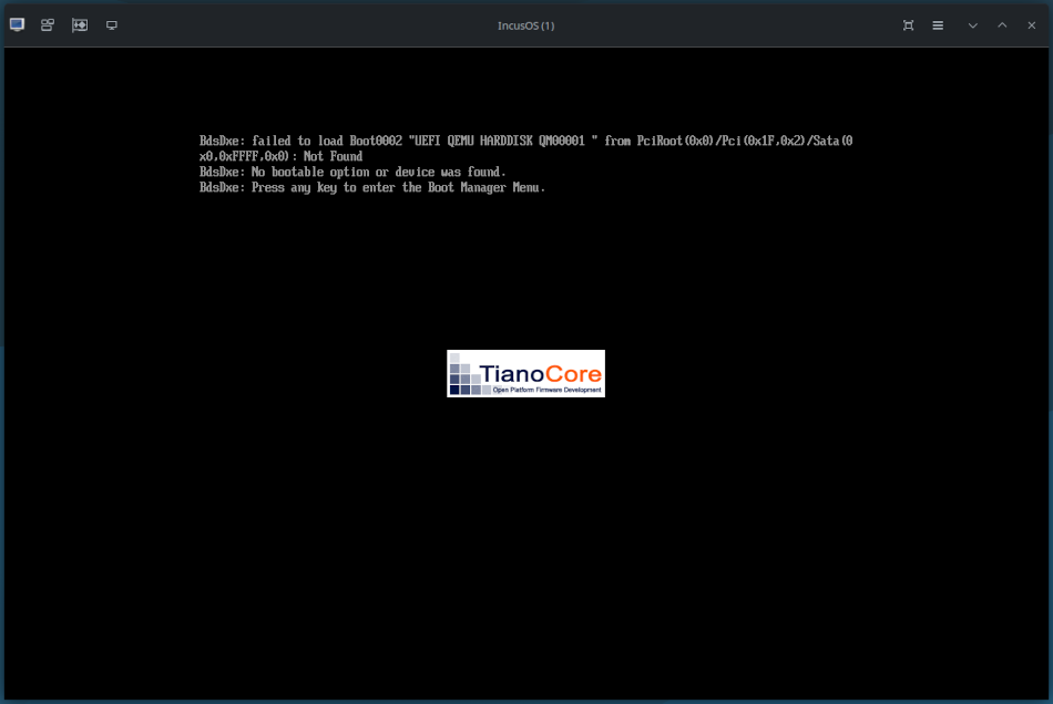 libvirt VM no install media