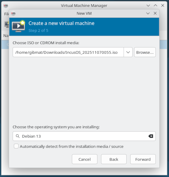 libvirt VM configuring ISO