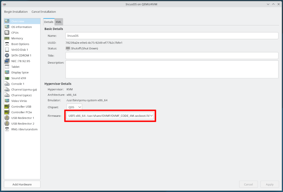 libvirt VM configuring Secure Boot