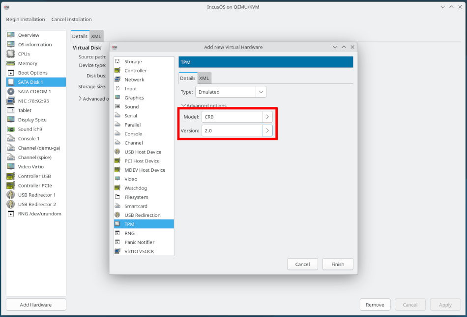 libvirt VM configuring TPM