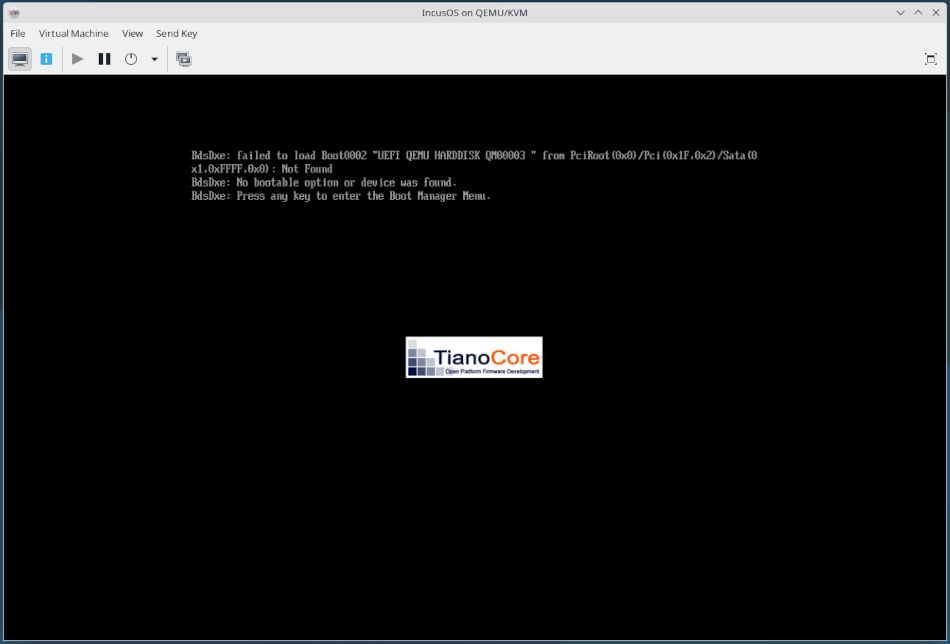 libvirt VM no install media