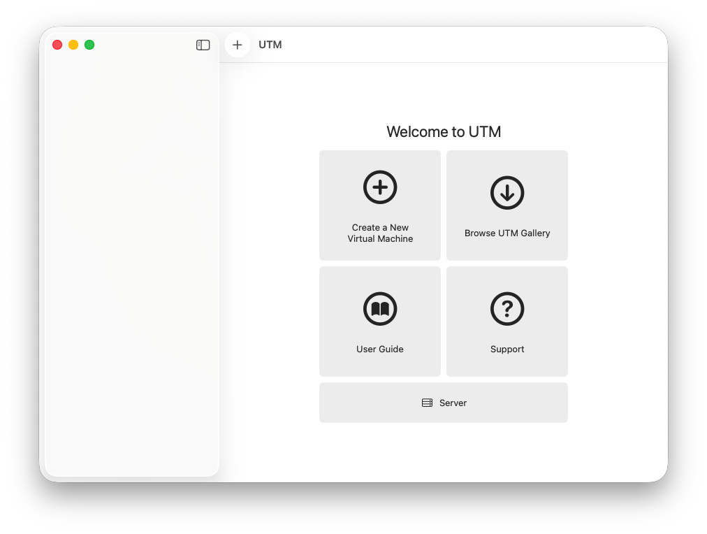 UTM - Welcome screen