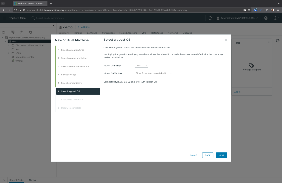 Select operating system