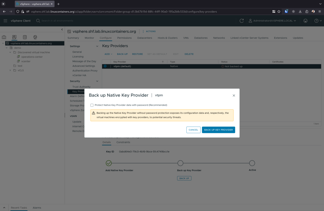 key provider creation