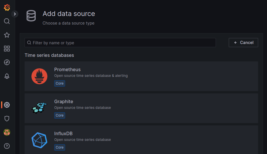 Select Prometheus as the data source